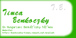 timea benkoczky business card